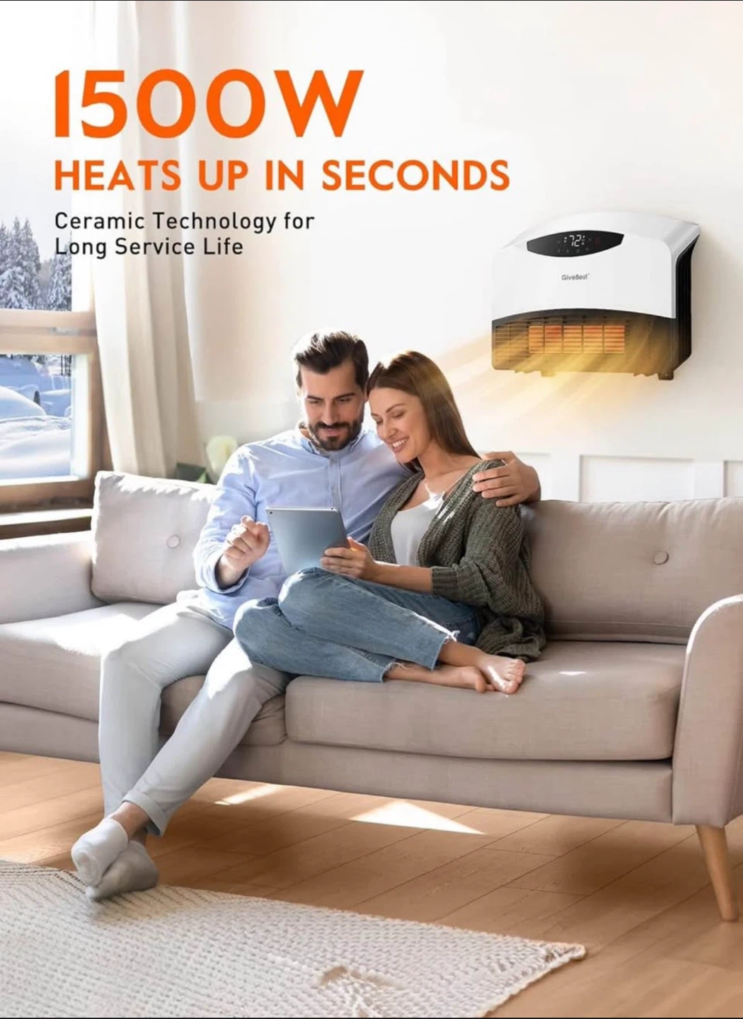 GiveBest Wall Mounted Heater - Like New! - photo 4