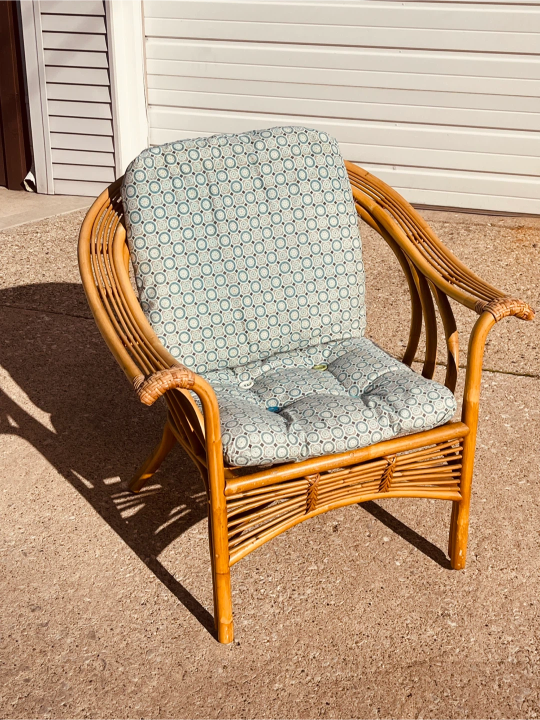 Mid-Century Albini Style  Bamboo Rattan Arm Chair - photo 5