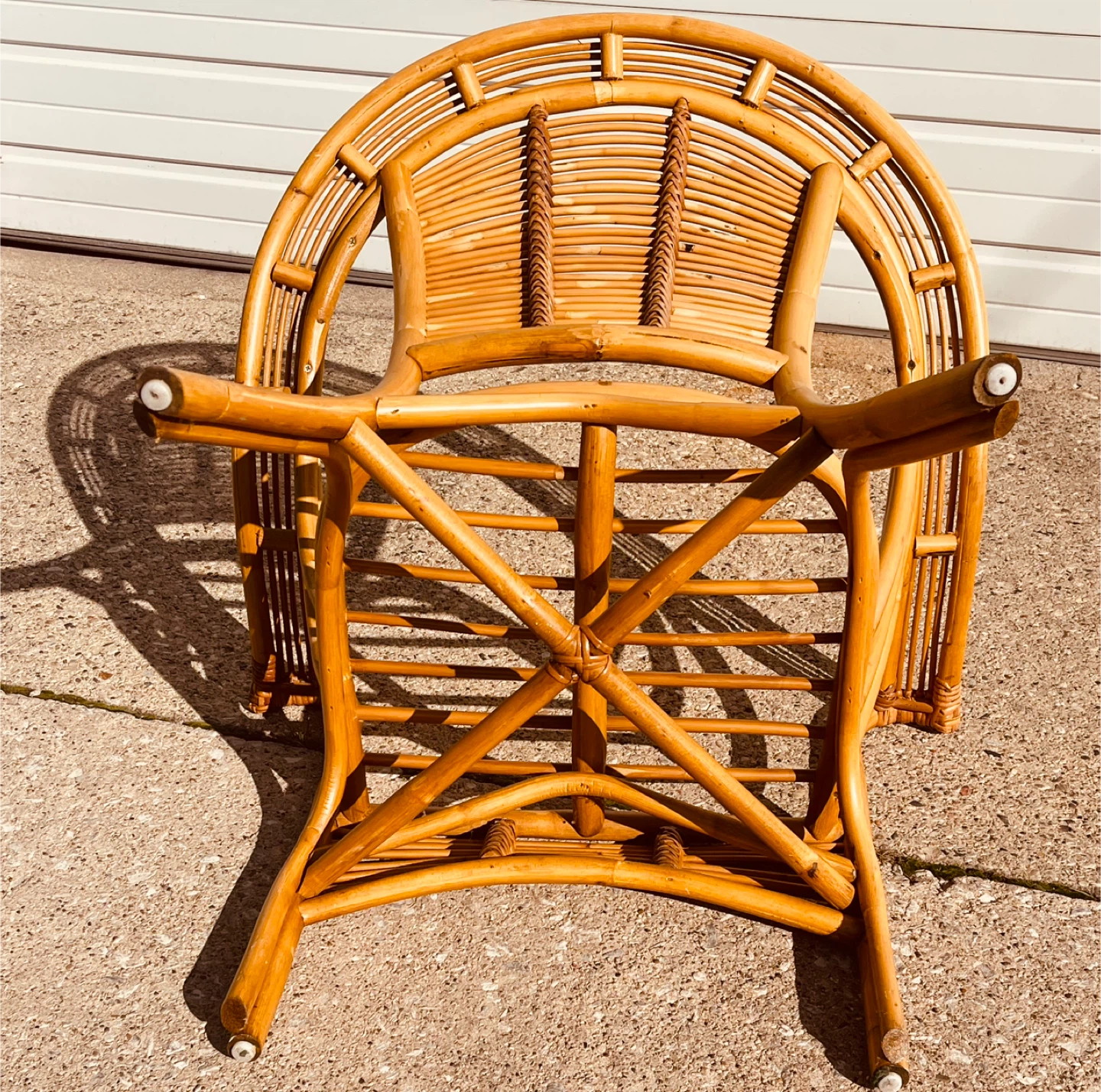 Mid-Century Albini Style  Bamboo Rattan Arm Chair - photo 4