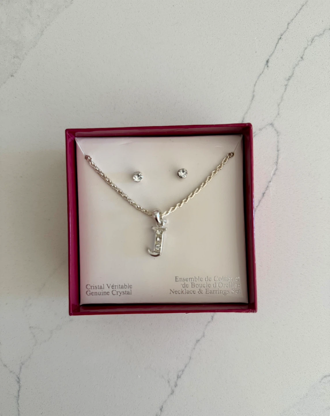 New Necklace & Earrings Set - Letter J - photo 2