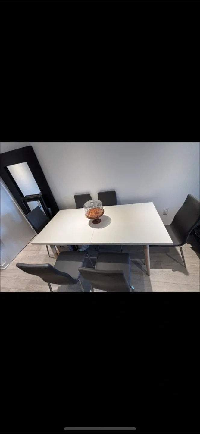 Dining Extendable Table and 6 Chairs Set image indicator(2)