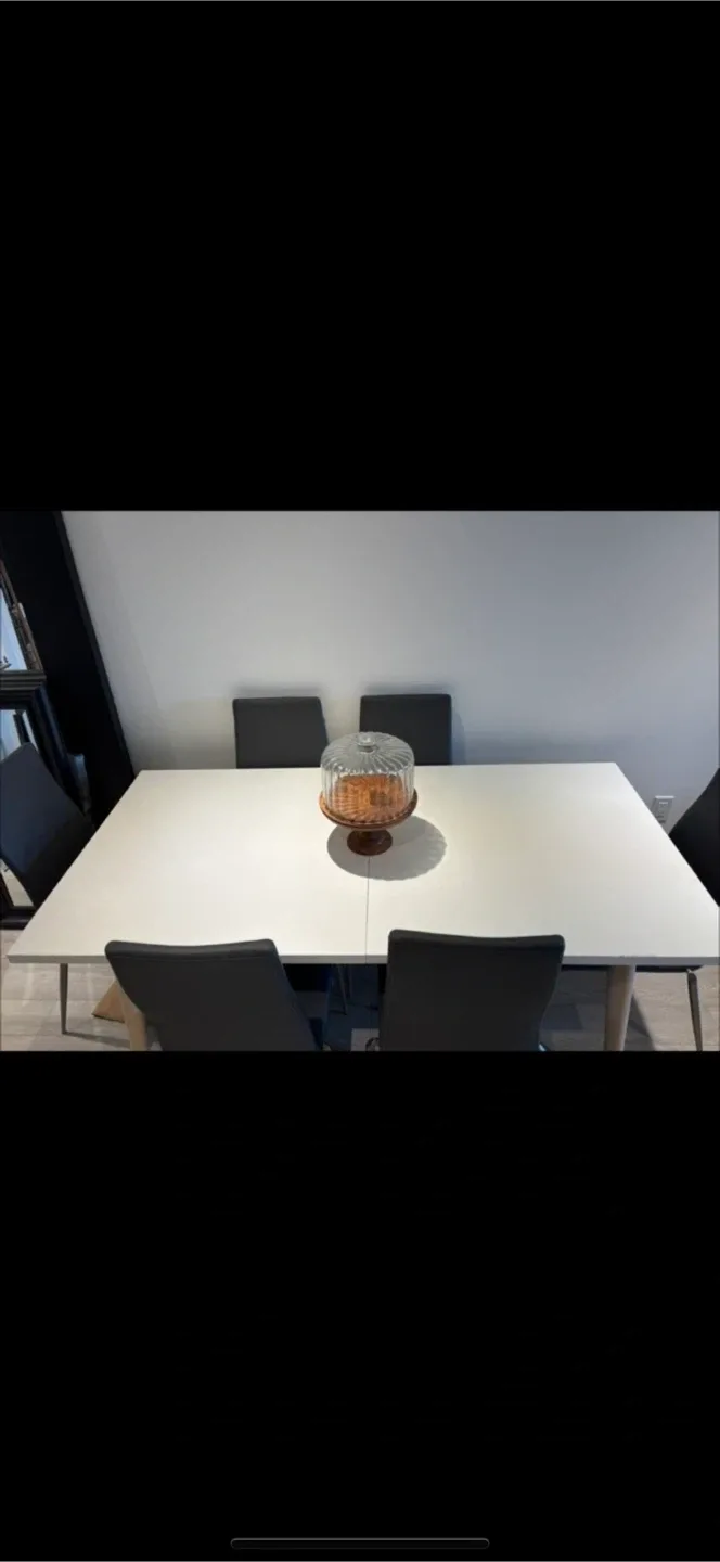 Dining Extendable Table and 6 Chairs Set image indicator(8)