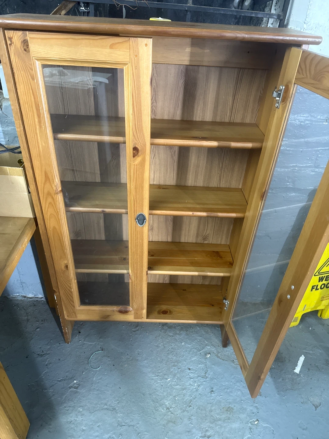Wooden Cabinet with Glass Doors