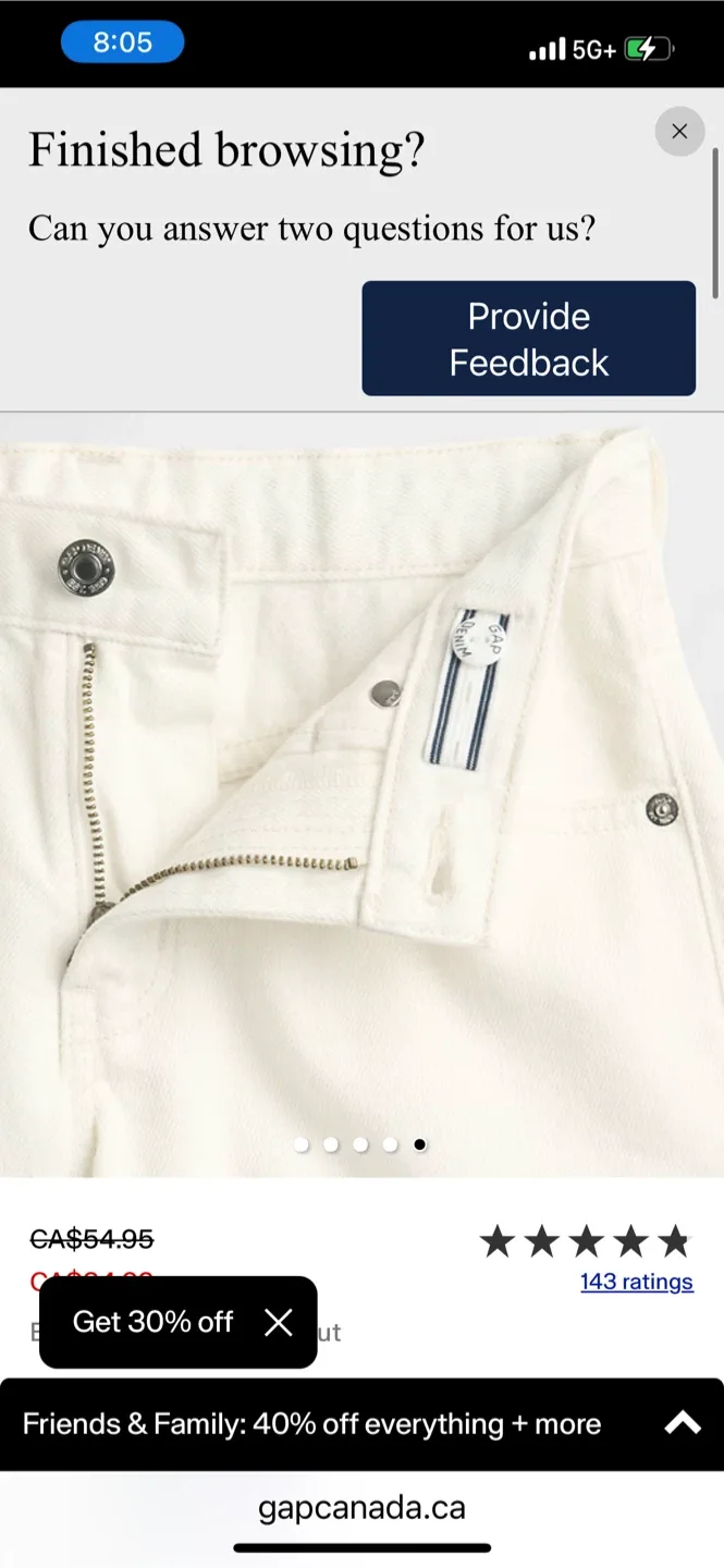 Gap White Denim Shorts(girl size 16 Y) image indicator(4)