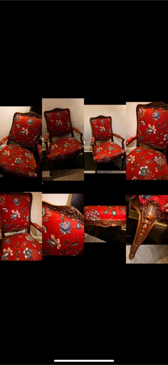 Vintage wooden Rustic Floral Hall Armchair! image indicator(2)