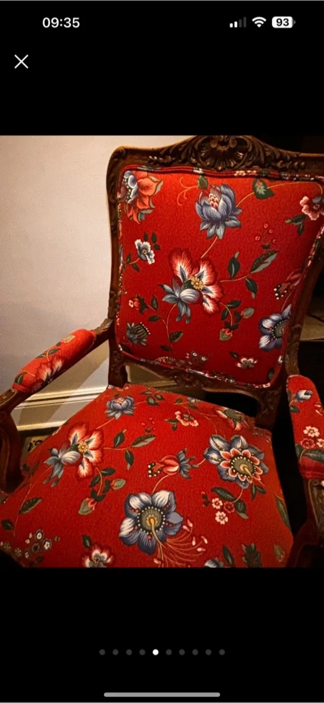 Vintage wooden Rustic Floral Hall Armchair! image indicator(6)
