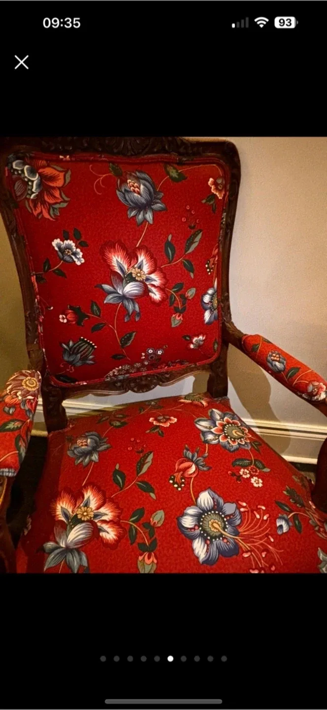 Vintage wooden Rustic Floral Hall Armchair! image indicator(7)