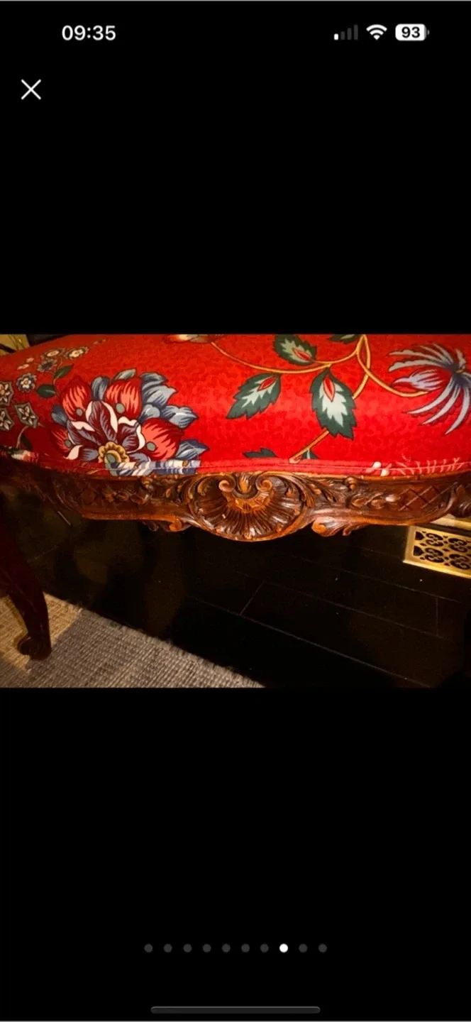 Vintage wooden Rustic Floral Hall Armchair! image indicator(9)