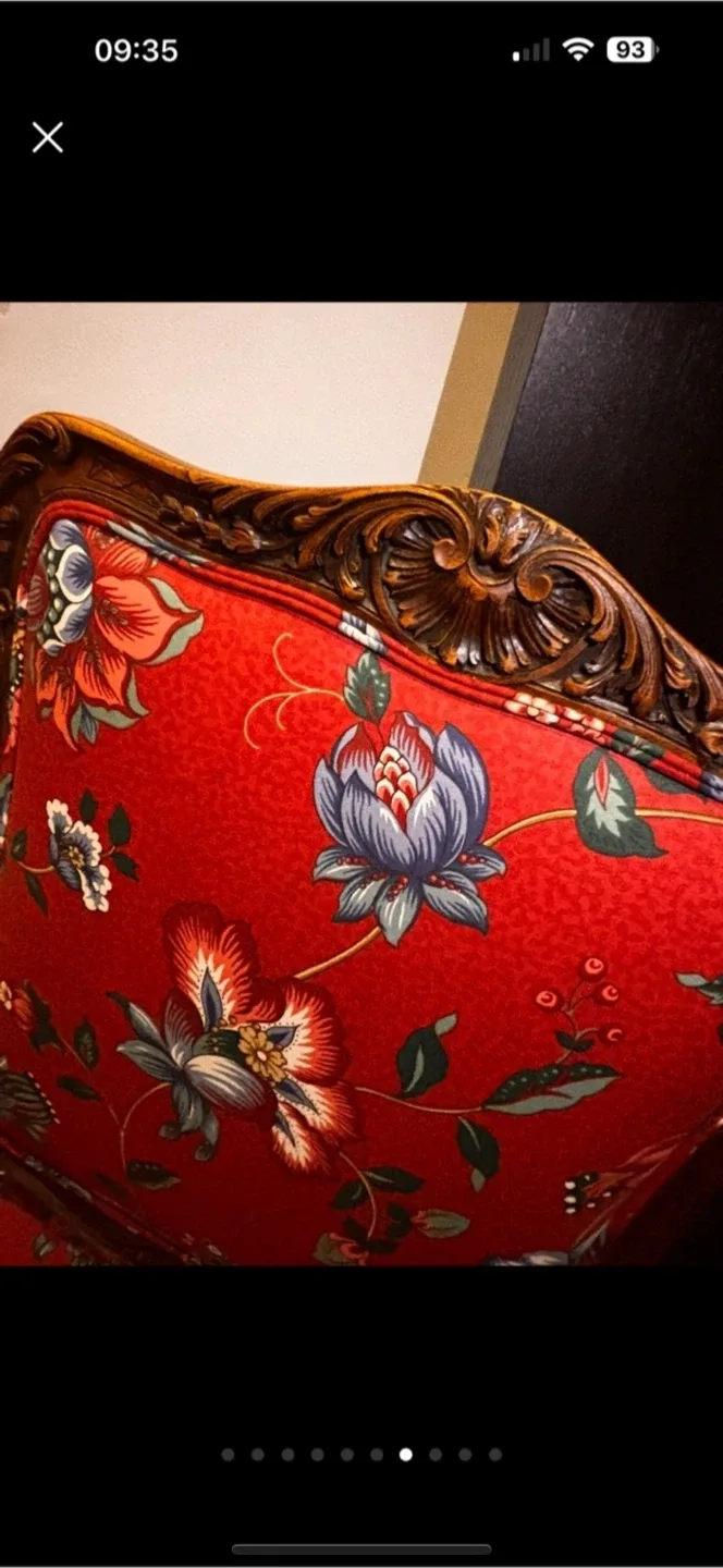 Vintage wooden Rustic Floral Hall Armchair! image indicator(8)