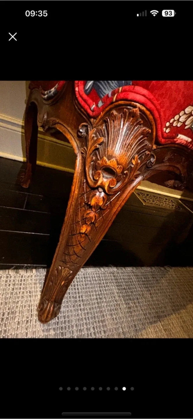 Vintage wooden Rustic Floral Hall Armchair! image indicator(10)