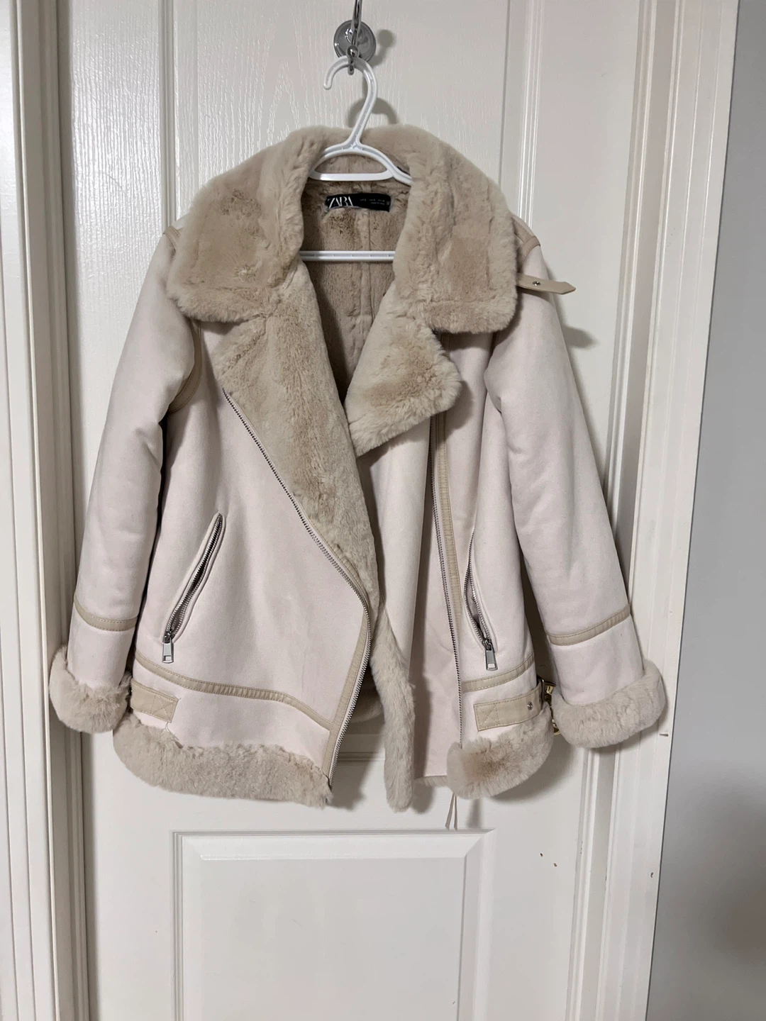 Zara Faux Shearling Biker Jacket - photo 2