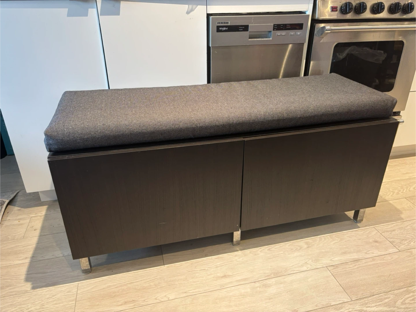 Storage cabinet with Grey Cushion and 2 doors