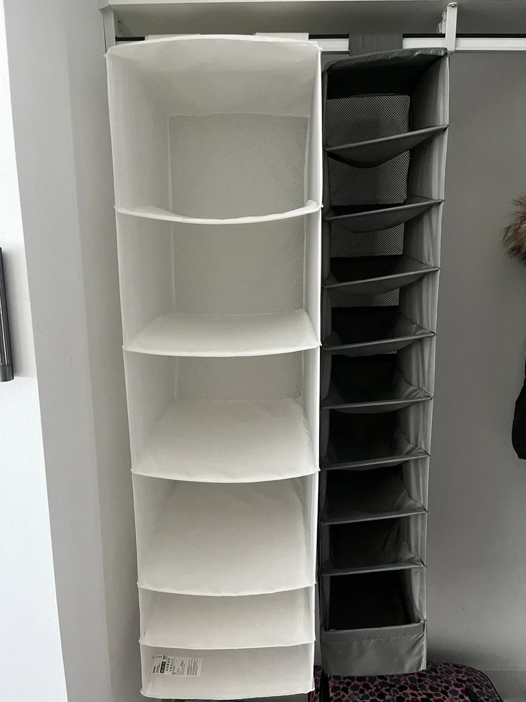 Hanging Closet Organizer - White & Grey