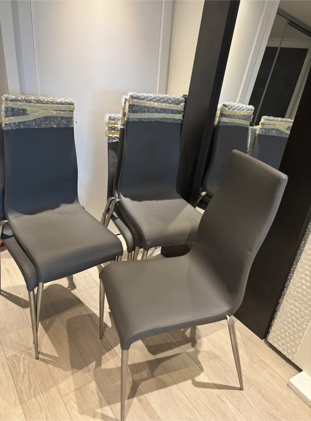 Set of 6 Modern Grey Dining Chairs! thumbnail
