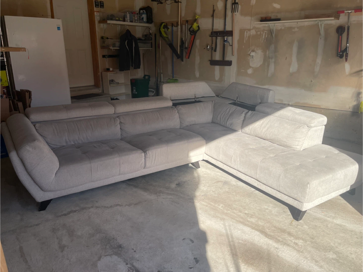 2 piece sectional sofa - grey - photo 2