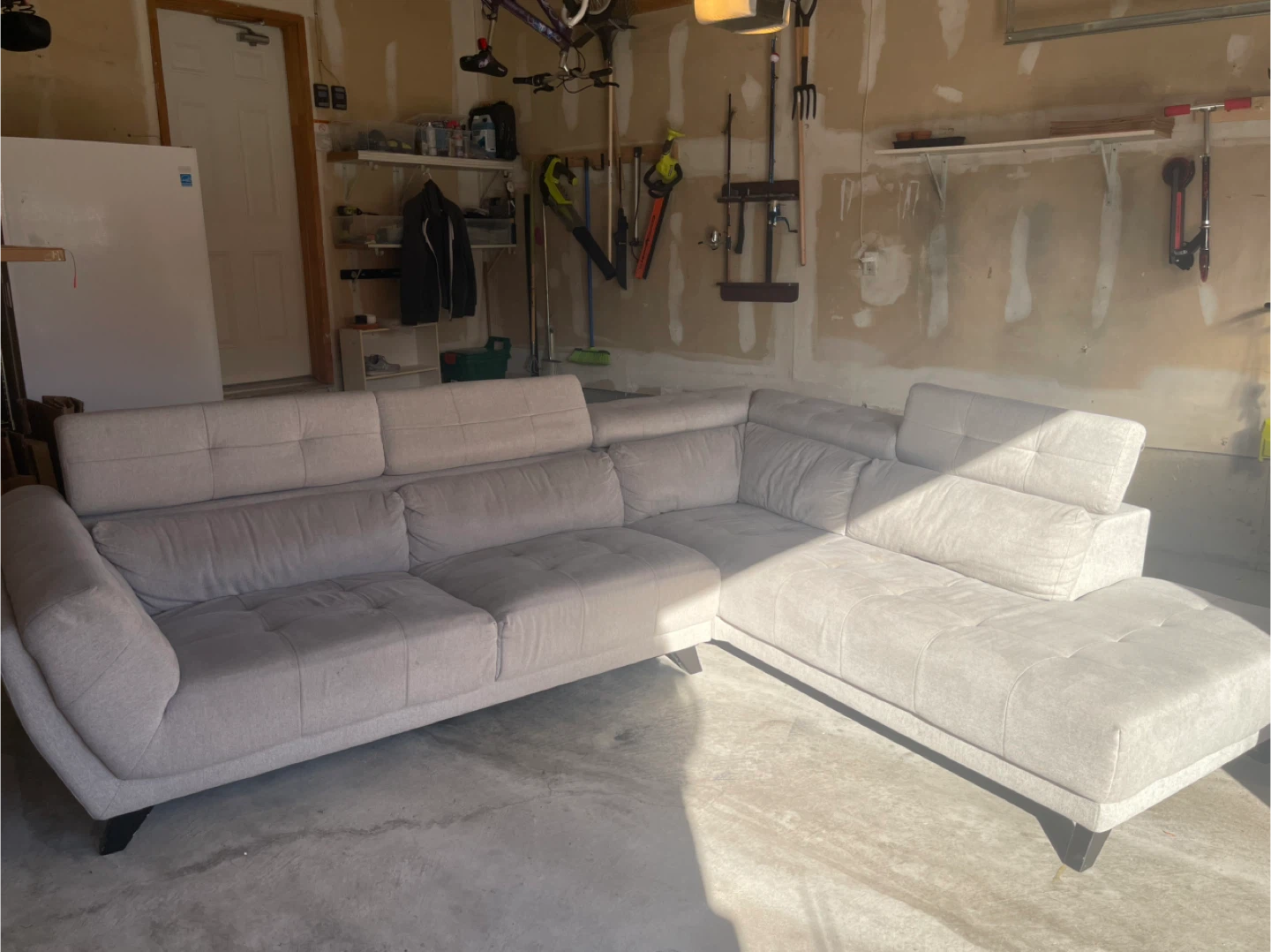 2 piece sectional sofa - grey