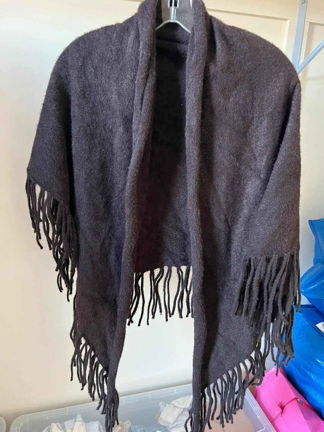 Brown Fringed Scarf