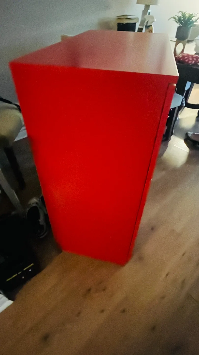 Red IKEA Hemnes 3-Drawer Dresser image indicator(2)