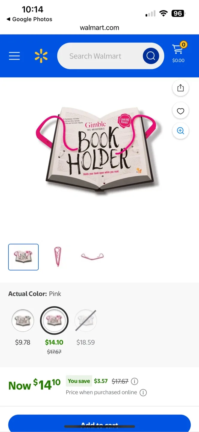 Gimble Book Holder - Pink thumbnail