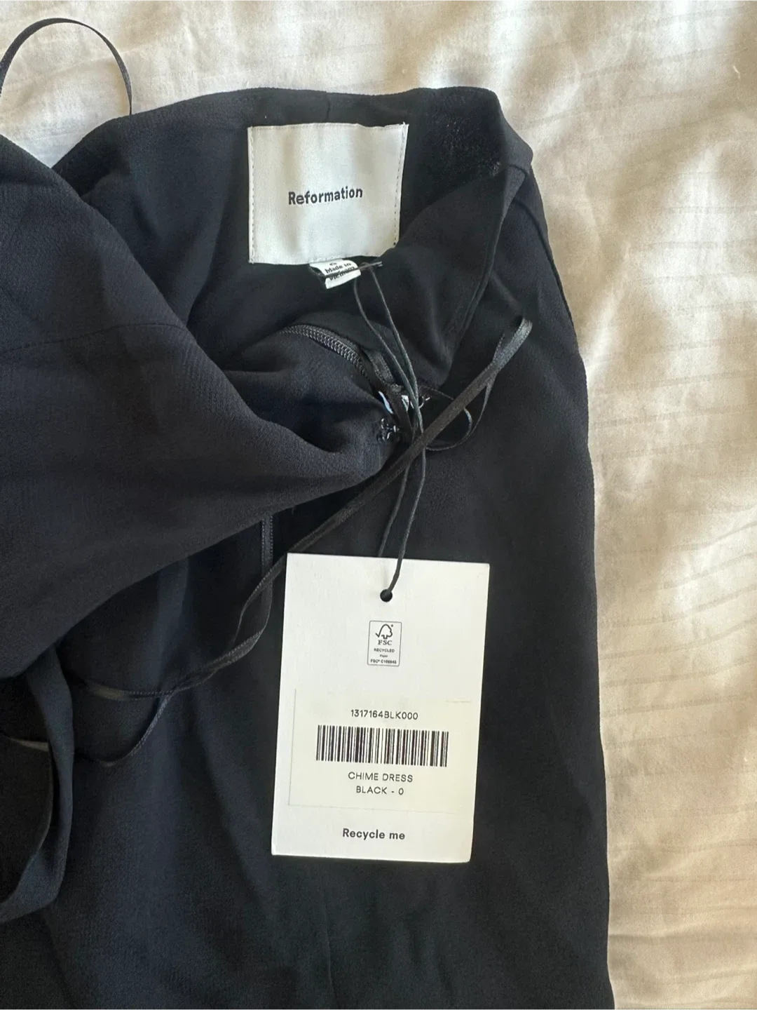 Unworn with Tag Reformation Chime Dress - Black - Size 0 image indicator(3)