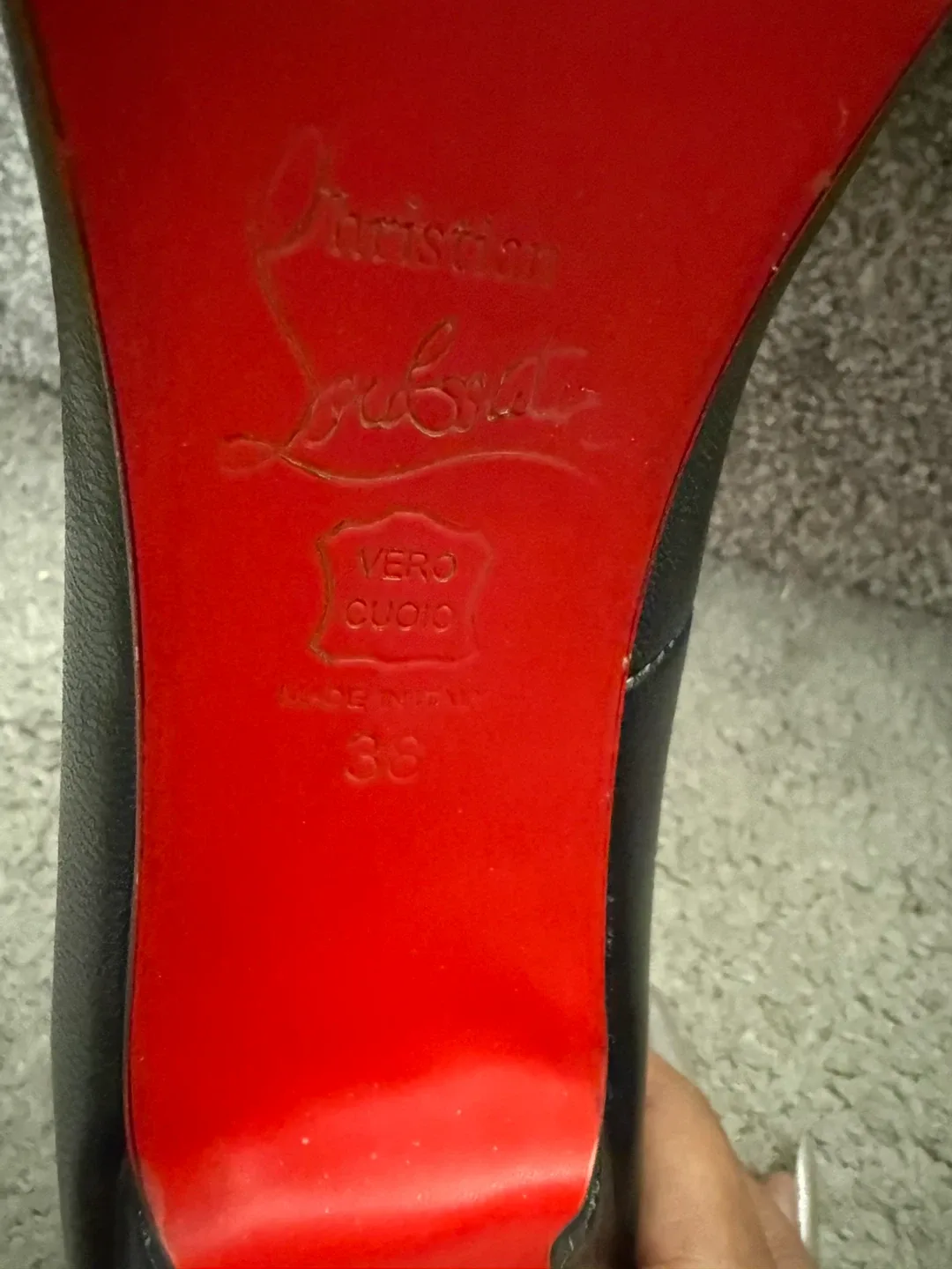 Christian Louboutin black leather heels -size 38 (7) image indicator(4)