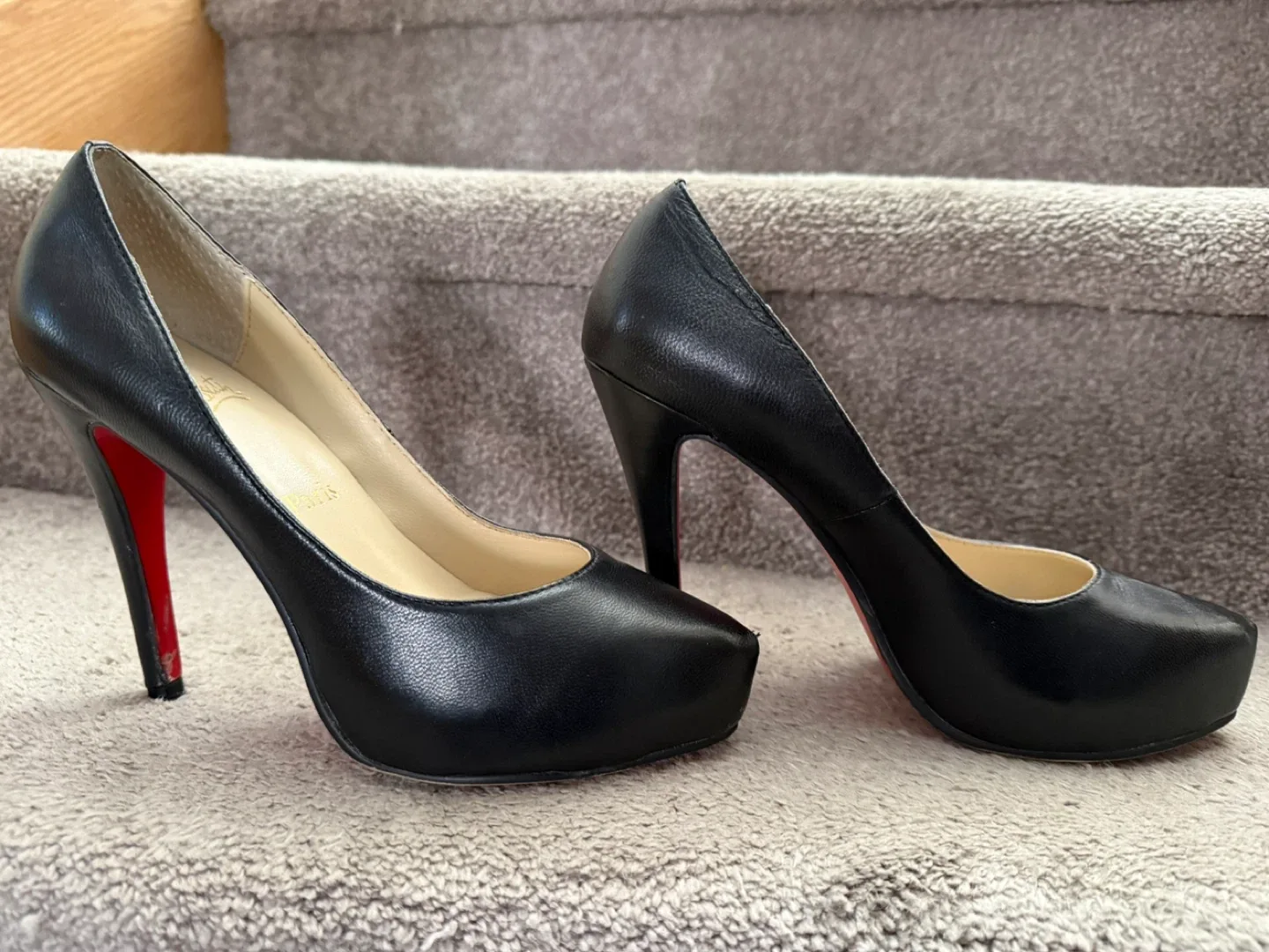 Christian Louboutin black leather heels -size 38 (7) image indicator(2)