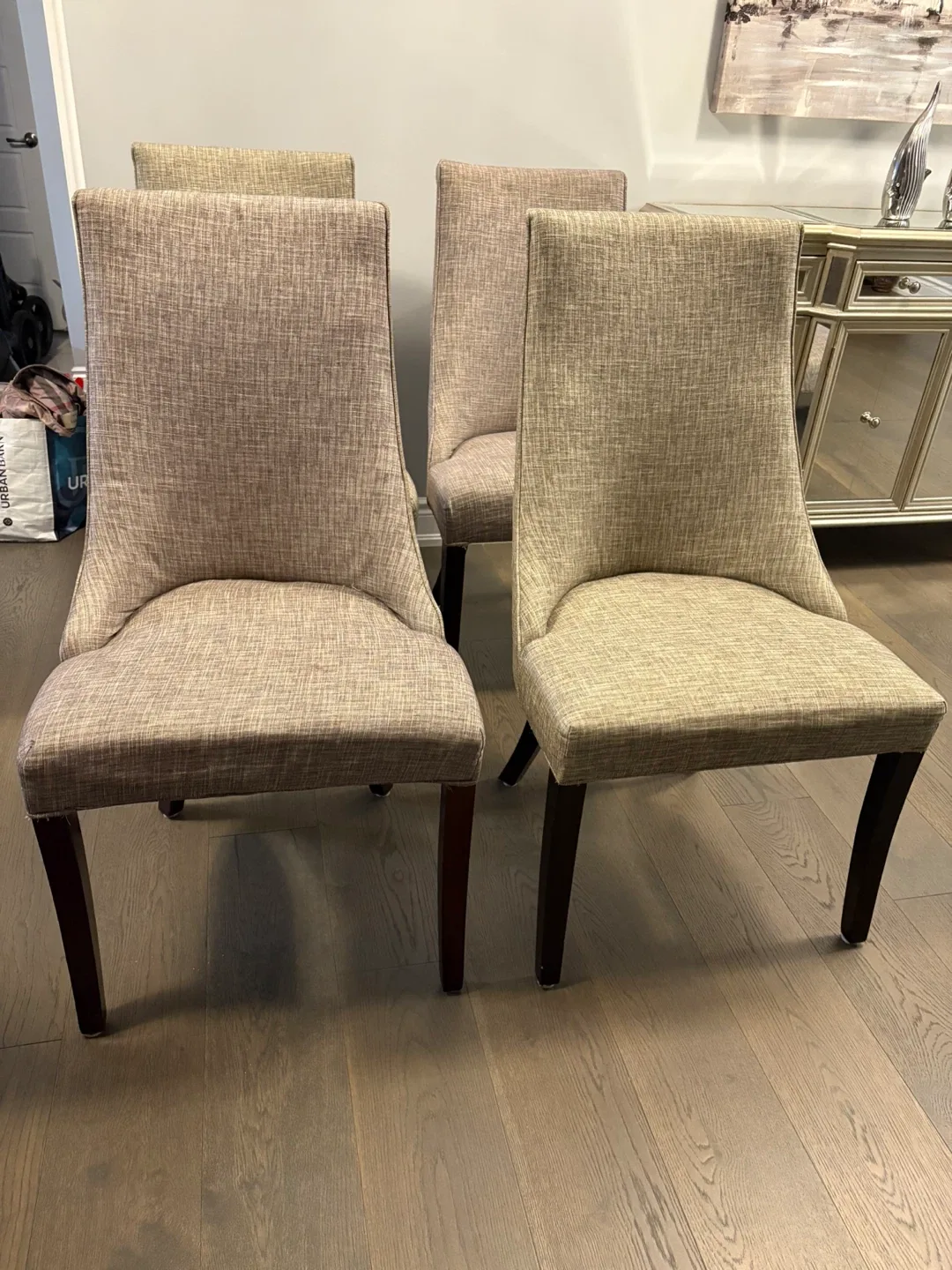 4 Urban Barn beige dining chairs ret $2200 EUC image indicator(2)