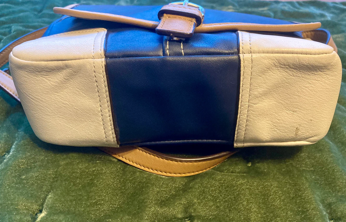 Coach Leather Crossbody Bag - Blue & Beige - photo 5