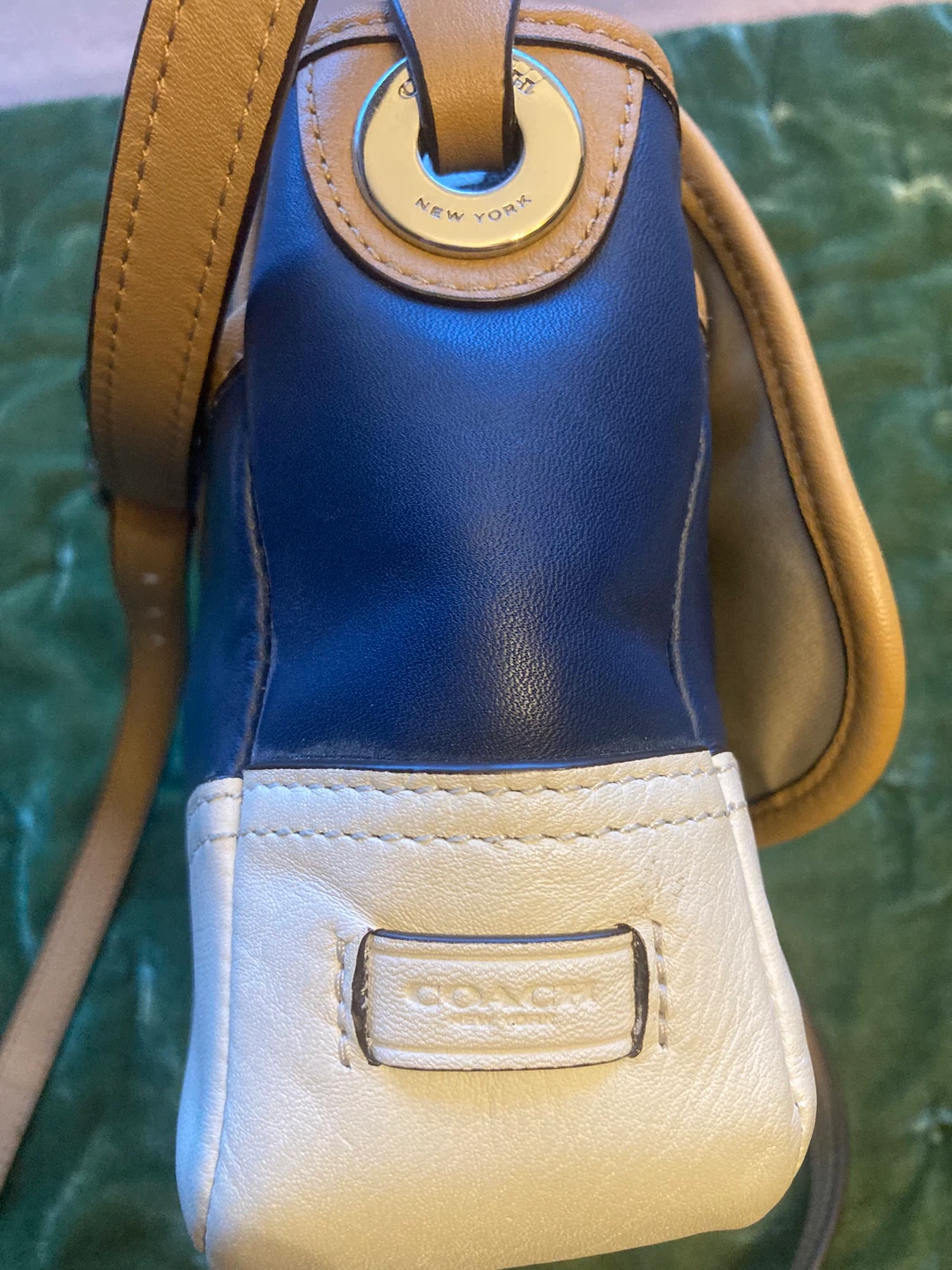 Coach Leather Crossbody Bag - Blue & Beige - photo 4