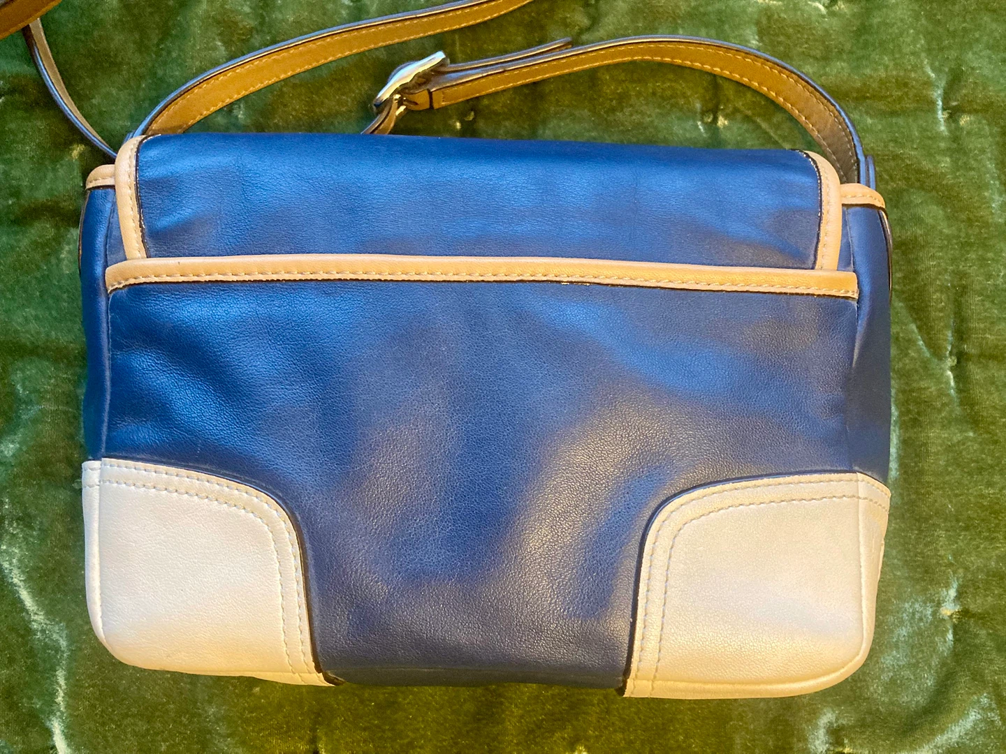 Coach Leather Crossbody Bag - Blue & Beige - photo 2