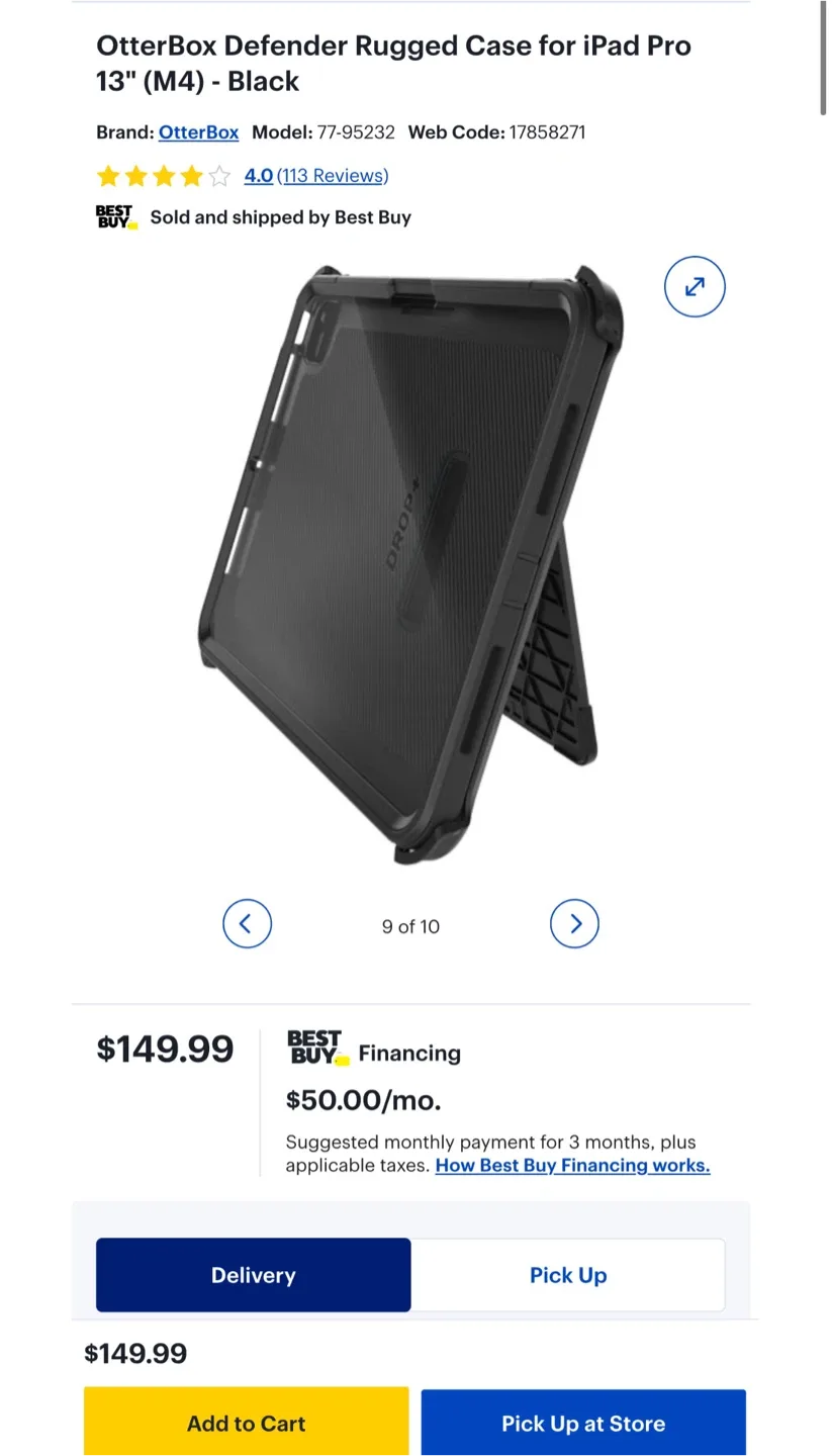 OtterBox Defender iPad Pro 13" (M4) Case - Black thumbnail