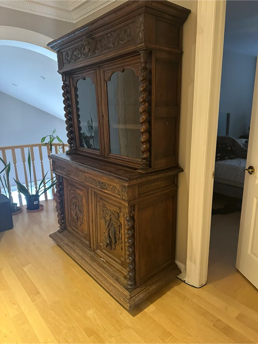 Antique Carved Wood China Cabinet image indicator(2)