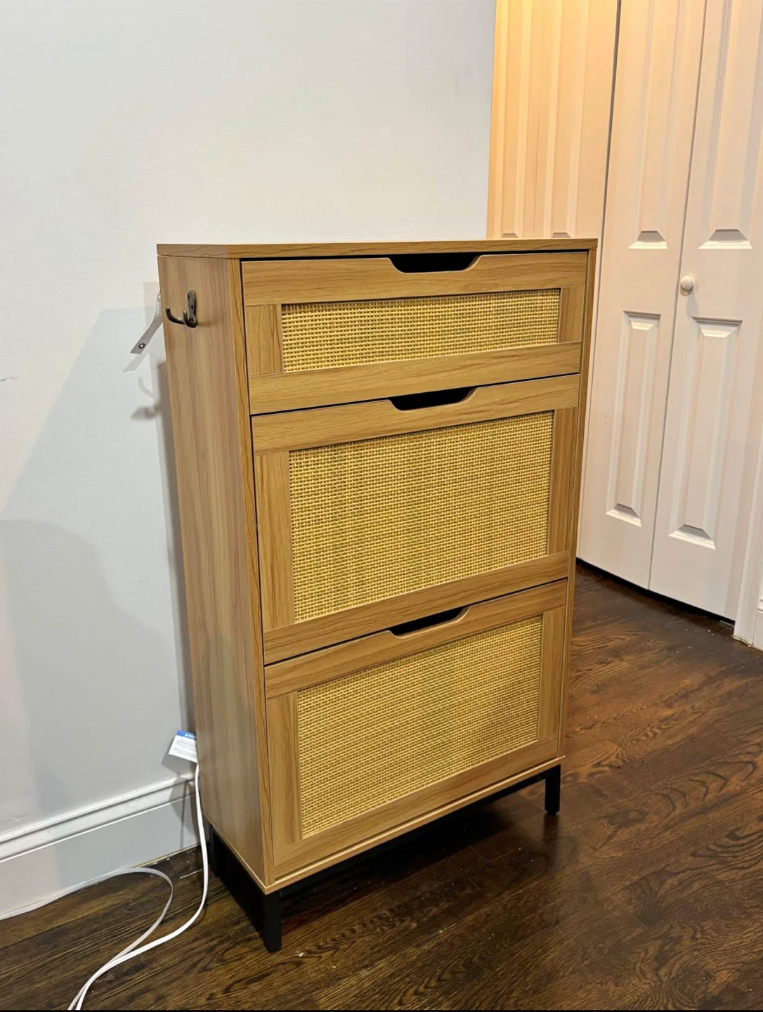 Rattan Shoe Cabinet - Entryway Storage