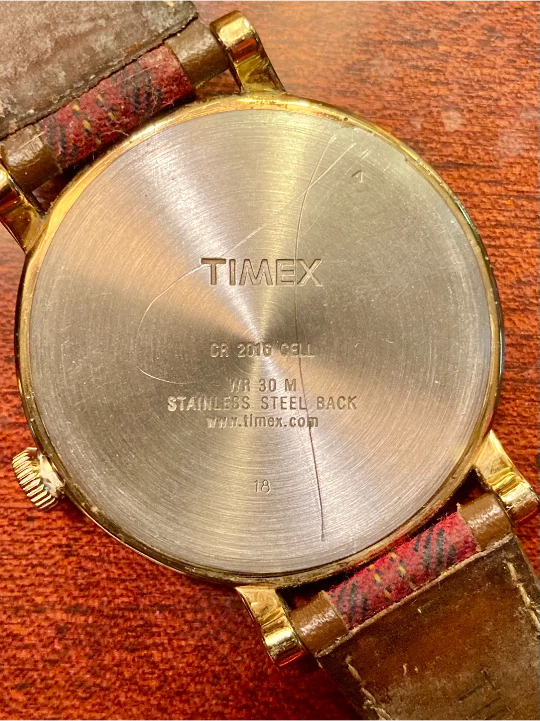 Timex Indiglo Watch with Plaid Leather Band image indicator(5)