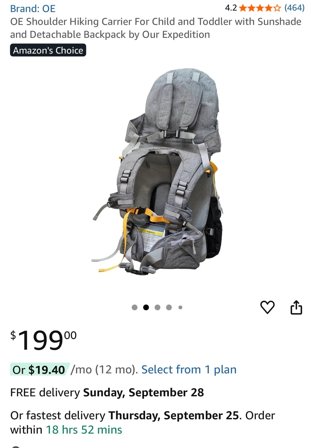 Our Expedition Hiking Carrier for Child & Toddler thumbnail