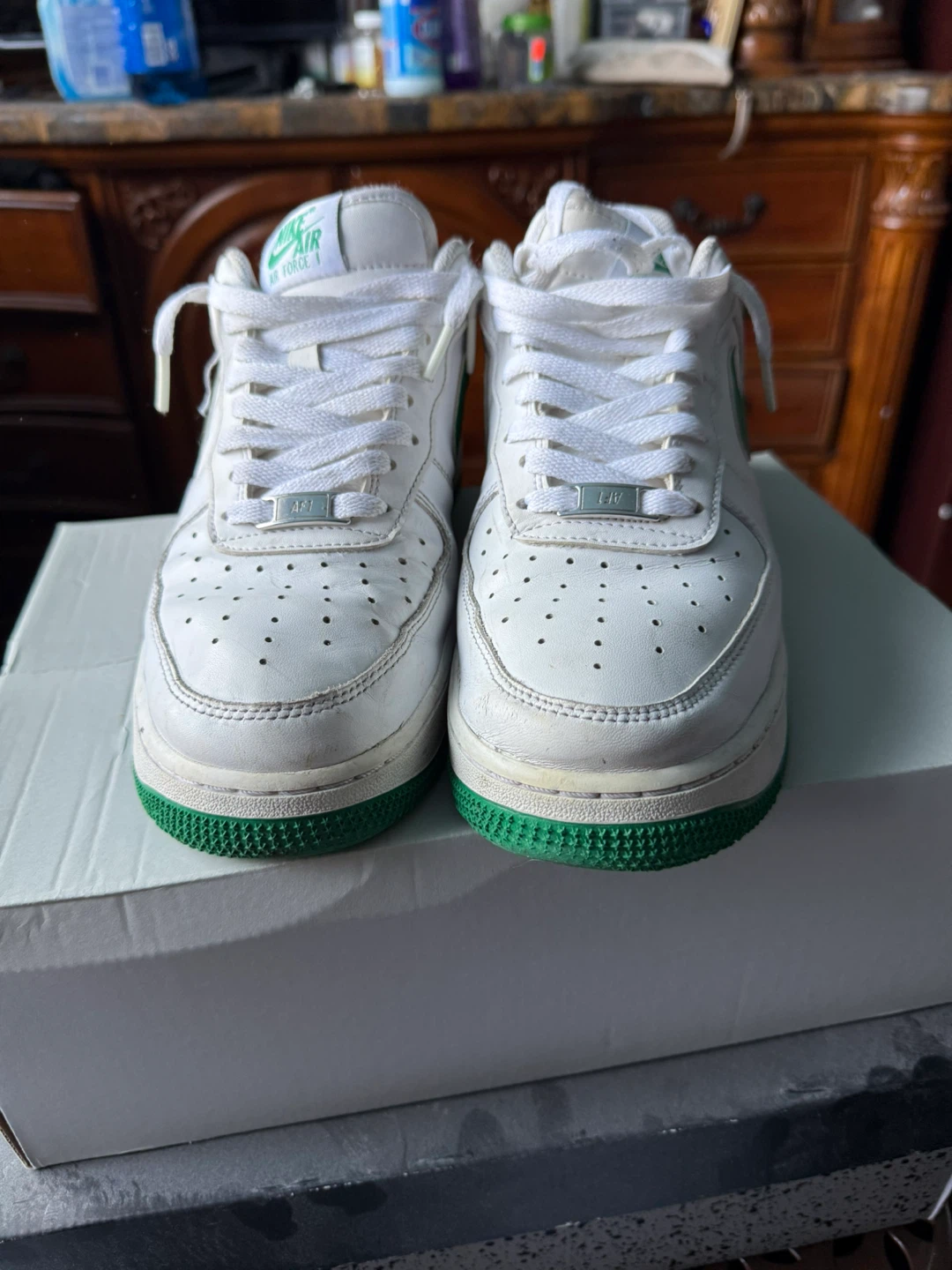Nike Air Force 1 '07 White/Green, Size 9.5 - photo 3