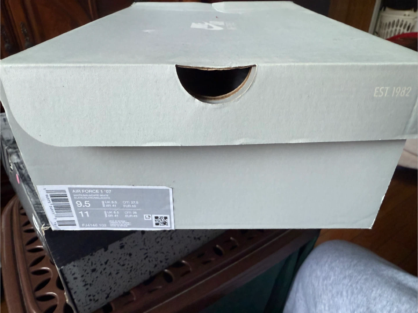 Nike Air Force 1 '07 White/Green, Size 9.5 - photo 4