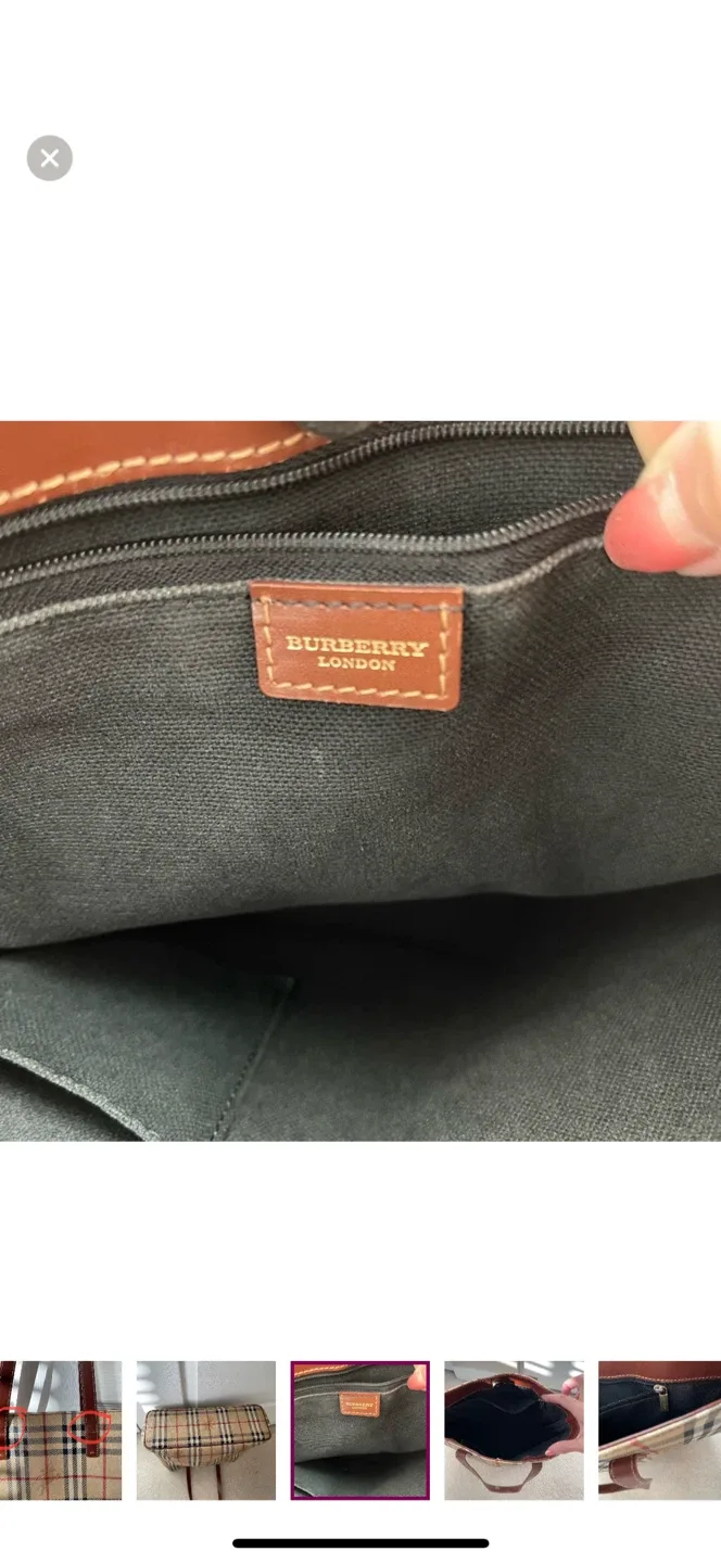 Authentic Burberry Classic Plaid Tote Bag image indicator(6)