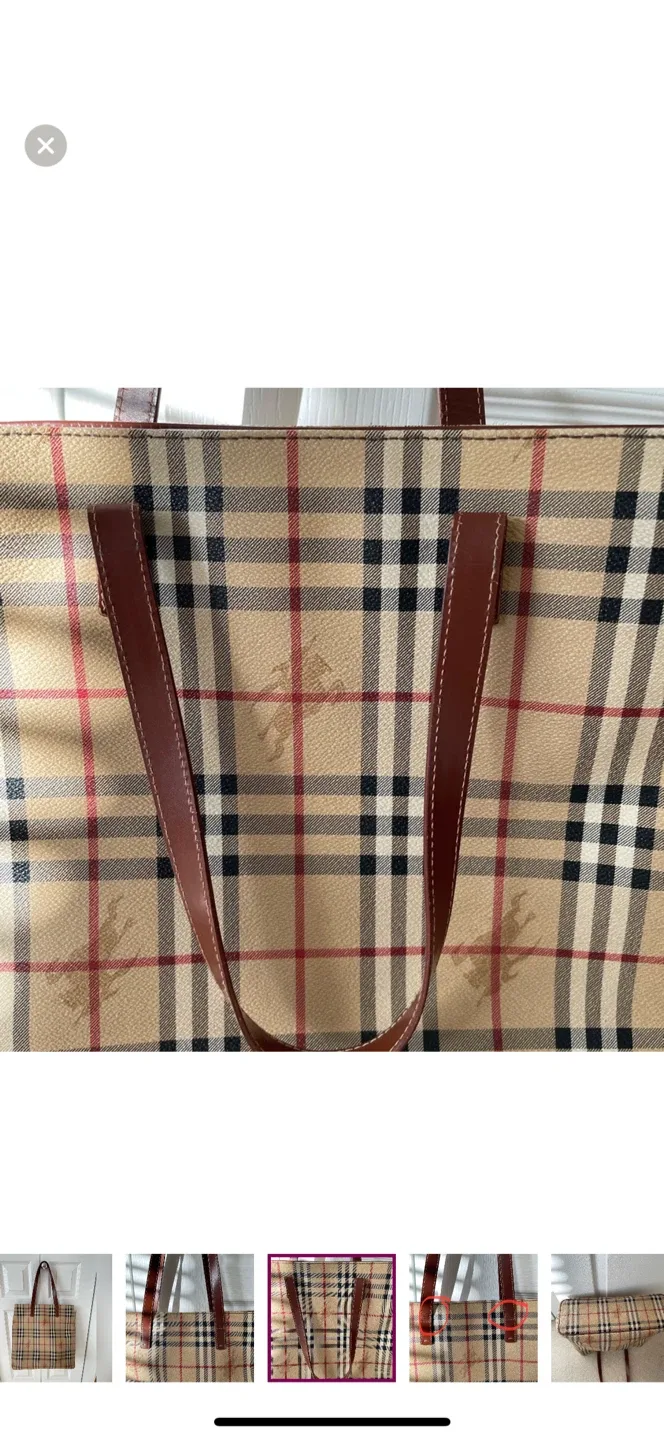 Authentic Burberry Classic Plaid Tote Bag image indicator(3)
