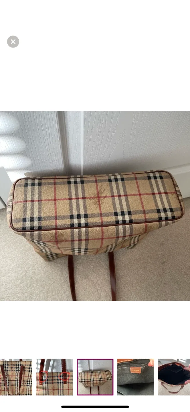 Authentic Burberry Classic Plaid Tote Bag image indicator(5)