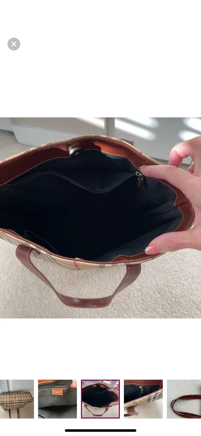 Authentic Burberry Classic Plaid Tote Bag image indicator(7)