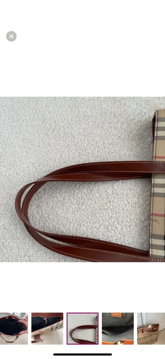 Authentic Burberry Classic Plaid Tote Bag image indicator(9)