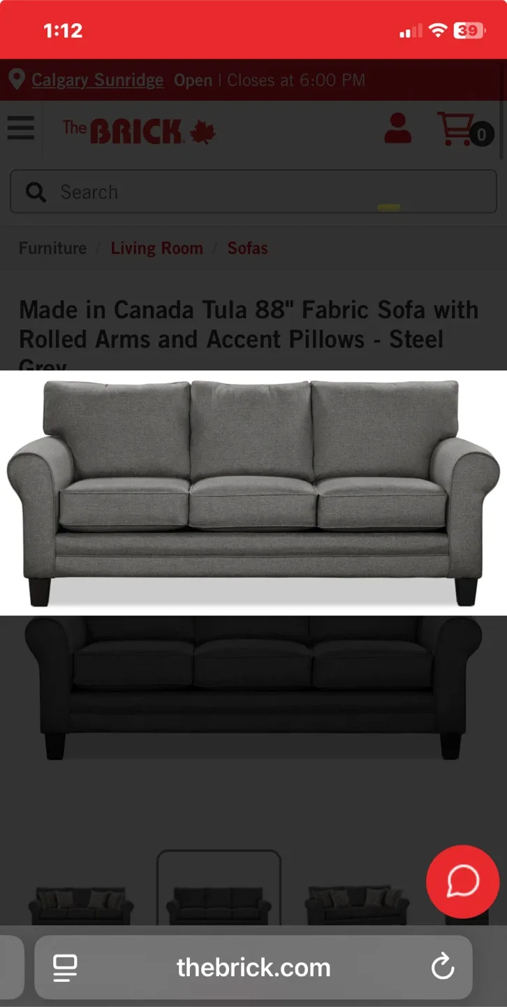 The Brick Tula 88" Fabric Sofa - Steel Grey image indicator(5)