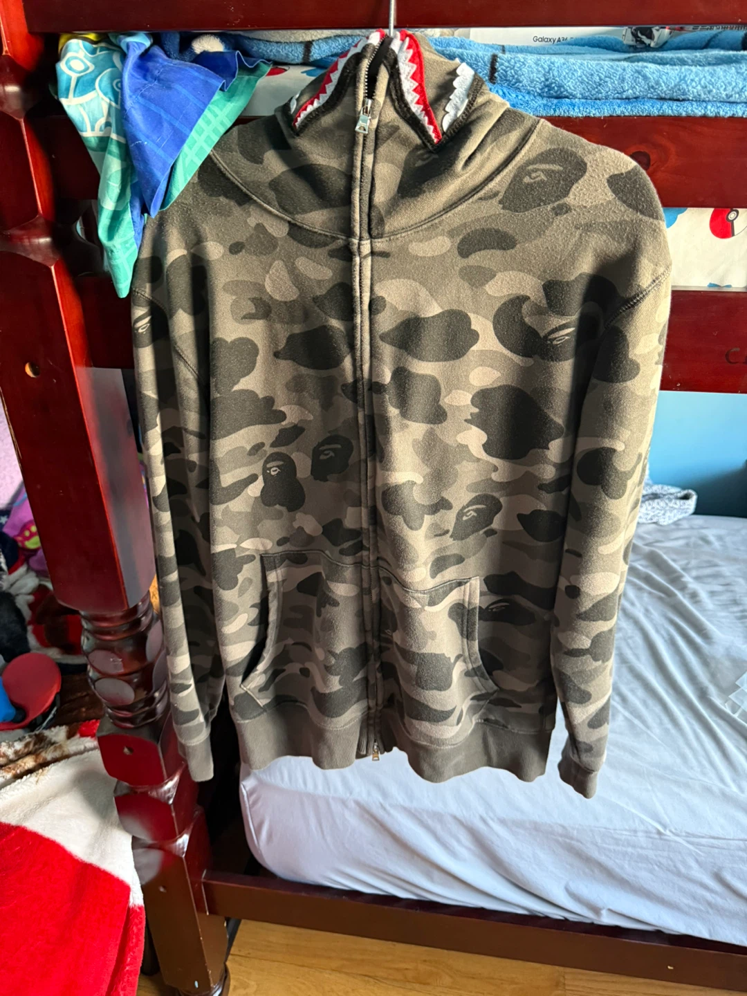 A Bathing Ape BAPE Camo Shark Hoodie - Size L