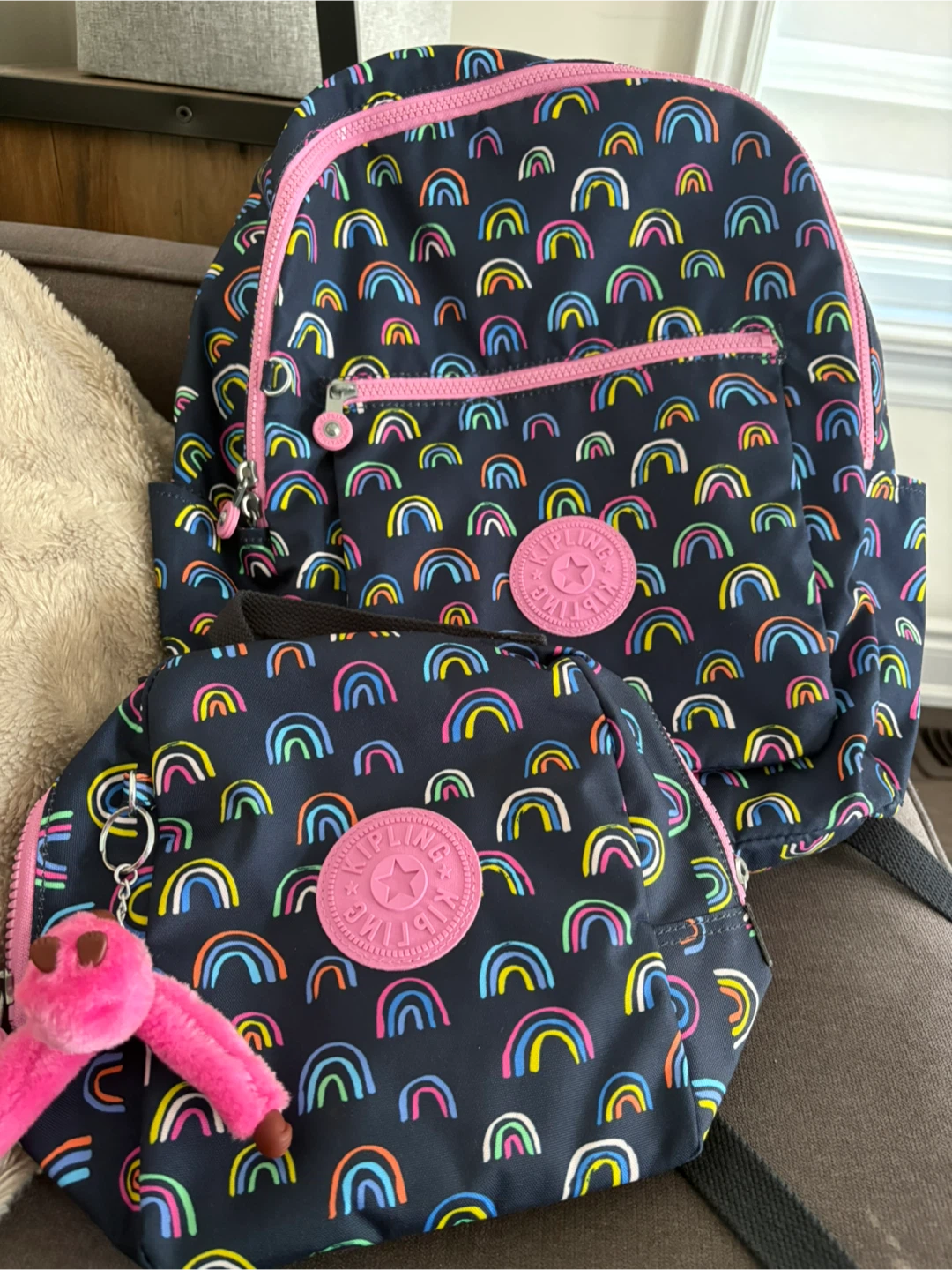 Kipling Rainbow Backpack & Lunch Bag Set