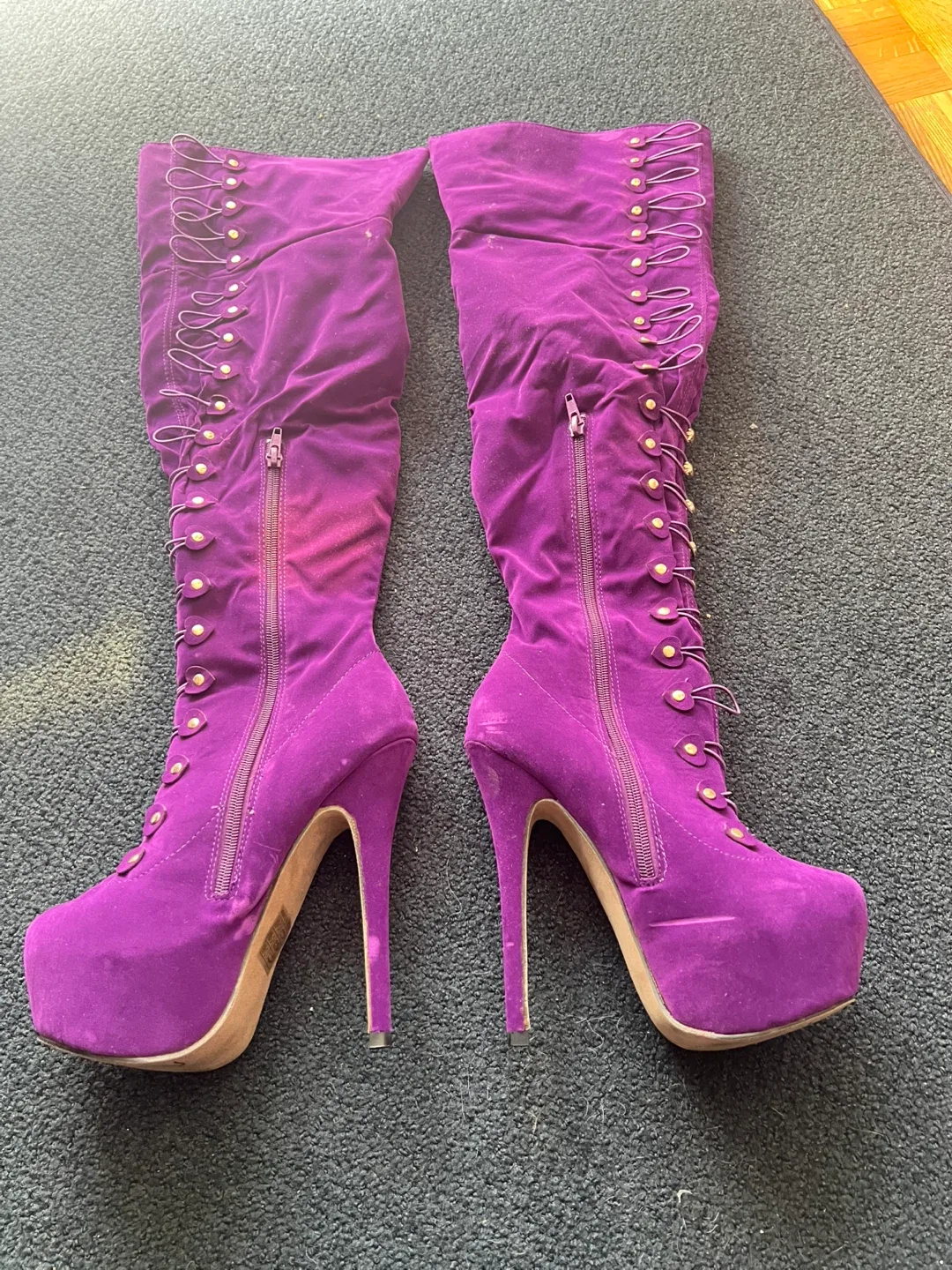Purple Over-the-Knee Platform Boots thumbnail