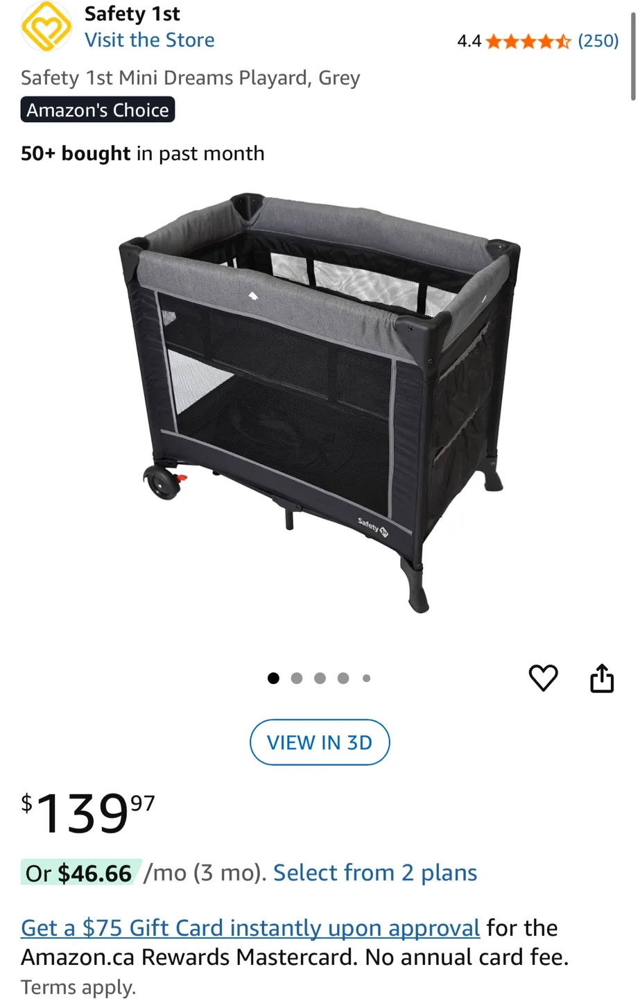 Safety 1st Mini Dreams Playard - Grey thumbnail