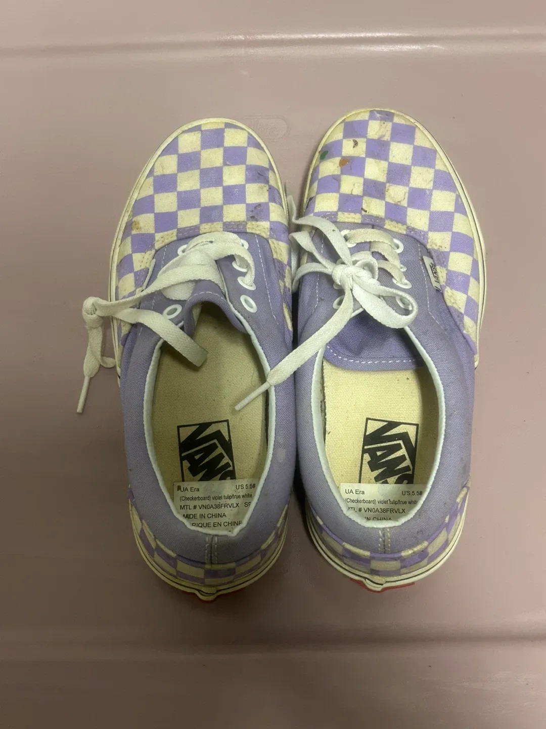 Vans Era Checkerboard Lilac/White - Women's US 5.5 (fits 7-8) thumbnail