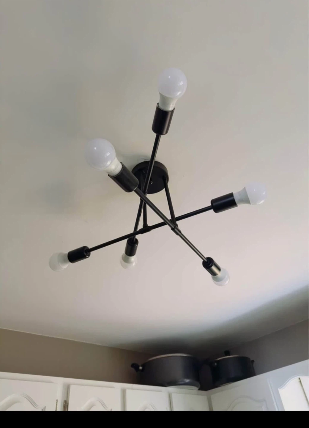 Black Sputnik Style Ceiling Light Fixture