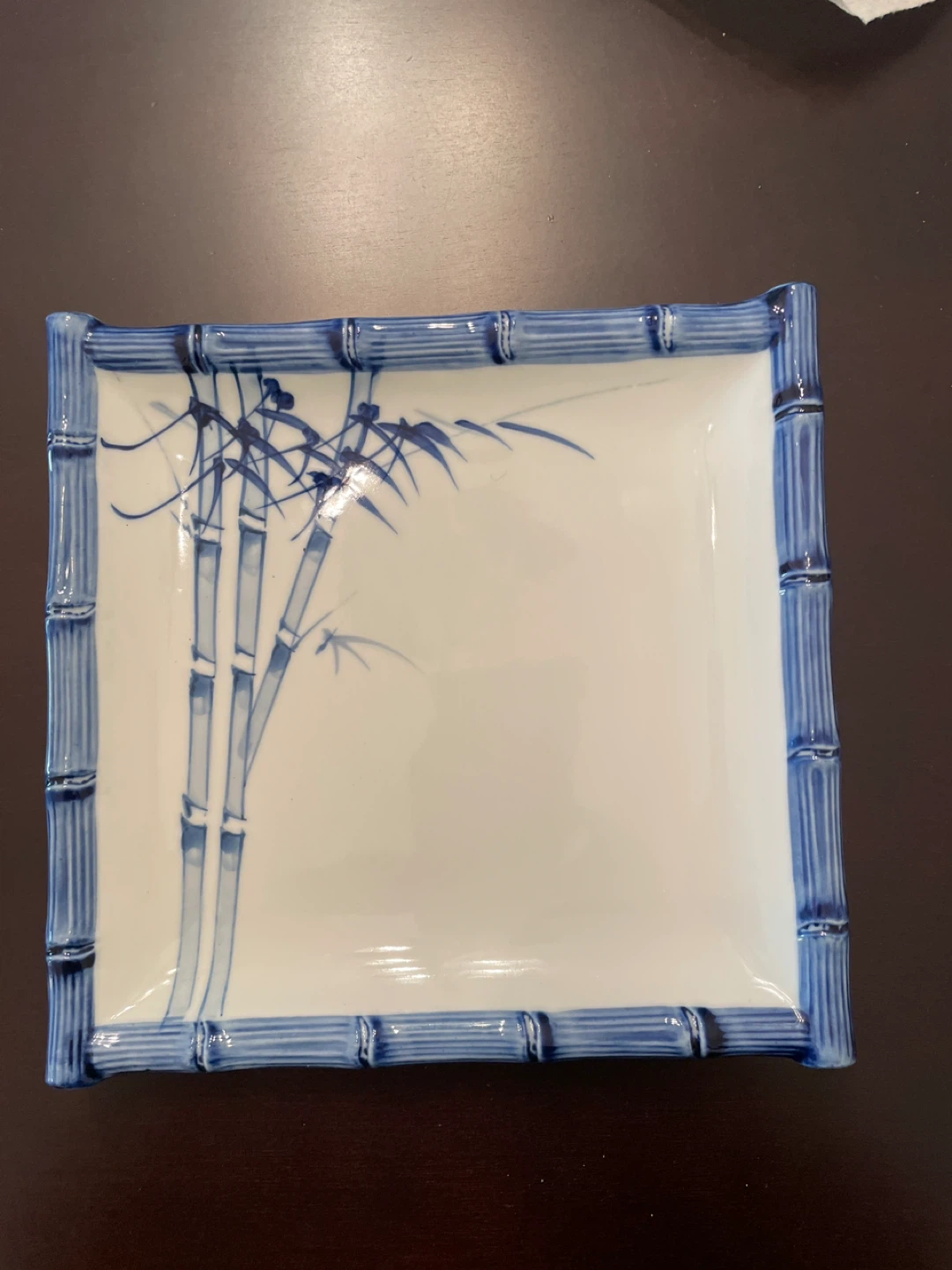 Japan Bamboo Design Square Plate